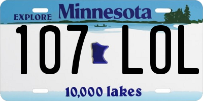 MN license plate 107LOL