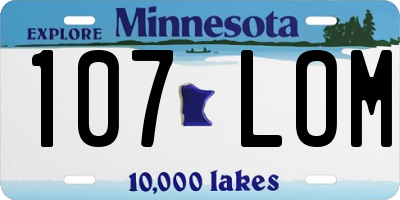 MN license plate 107LOM
