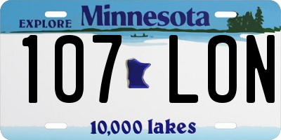 MN license plate 107LON