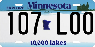 MN license plate 107LOO