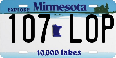 MN license plate 107LOP