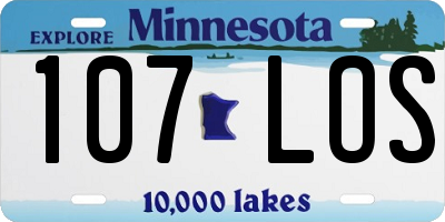 MN license plate 107LOS