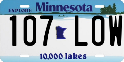 MN license plate 107LOW