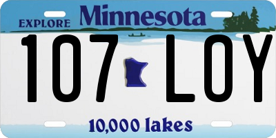 MN license plate 107LOY