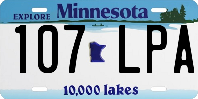MN license plate 107LPA