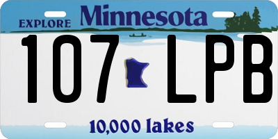 MN license plate 107LPB