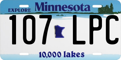 MN license plate 107LPC