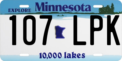MN license plate 107LPK