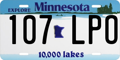 MN license plate 107LPO