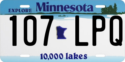 MN license plate 107LPQ