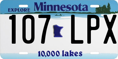 MN license plate 107LPX