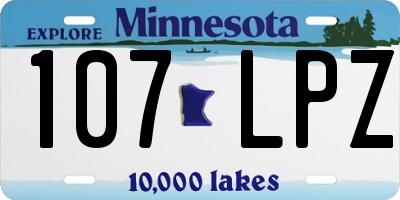 MN license plate 107LPZ