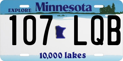 MN license plate 107LQB