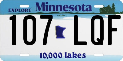 MN license plate 107LQF