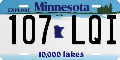 MN license plate 107LQI