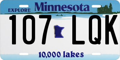 MN license plate 107LQK