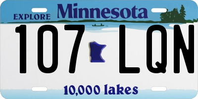 MN license plate 107LQN