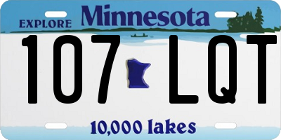 MN license plate 107LQT