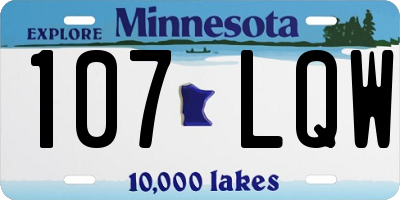 MN license plate 107LQW