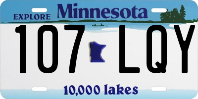 MN license plate 107LQY