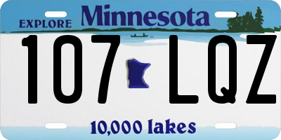 MN license plate 107LQZ