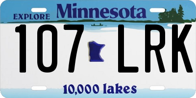 MN license plate 107LRK