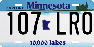 MN license plate 107LRO