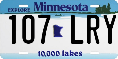 MN license plate 107LRY