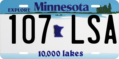 MN license plate 107LSA