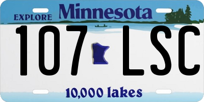 MN license plate 107LSC
