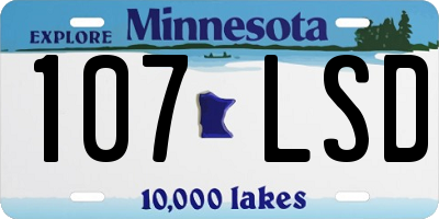 MN license plate 107LSD
