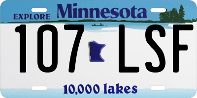 MN license plate 107LSF