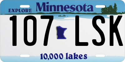 MN license plate 107LSK