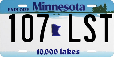 MN license plate 107LST
