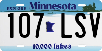 MN license plate 107LSV