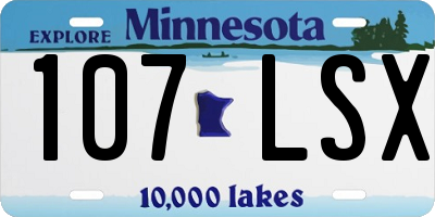 MN license plate 107LSX