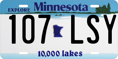 MN license plate 107LSY