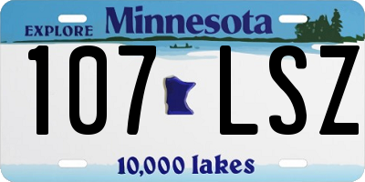 MN license plate 107LSZ