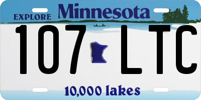 MN license plate 107LTC