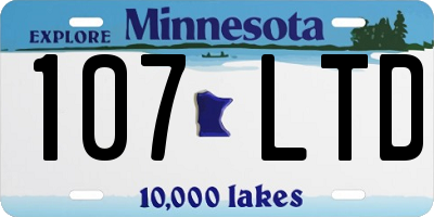 MN license plate 107LTD