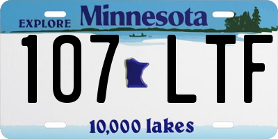 MN license plate 107LTF