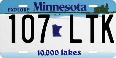 MN license plate 107LTK