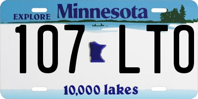 MN license plate 107LTO