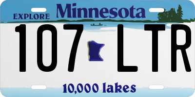 MN license plate 107LTR