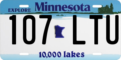 MN license plate 107LTU