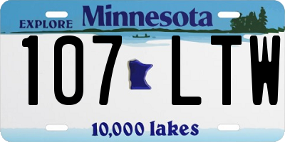 MN license plate 107LTW