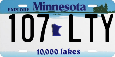 MN license plate 107LTY