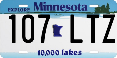 MN license plate 107LTZ