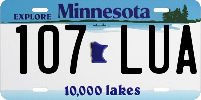 MN license plate 107LUA