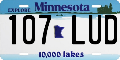 MN license plate 107LUD